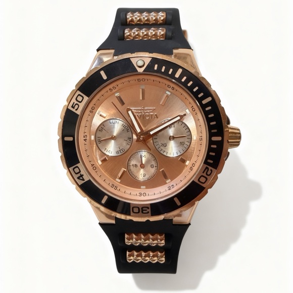 Invicta Aviator Black and Gold Tone Watch - 100M - Picture 2 of 8